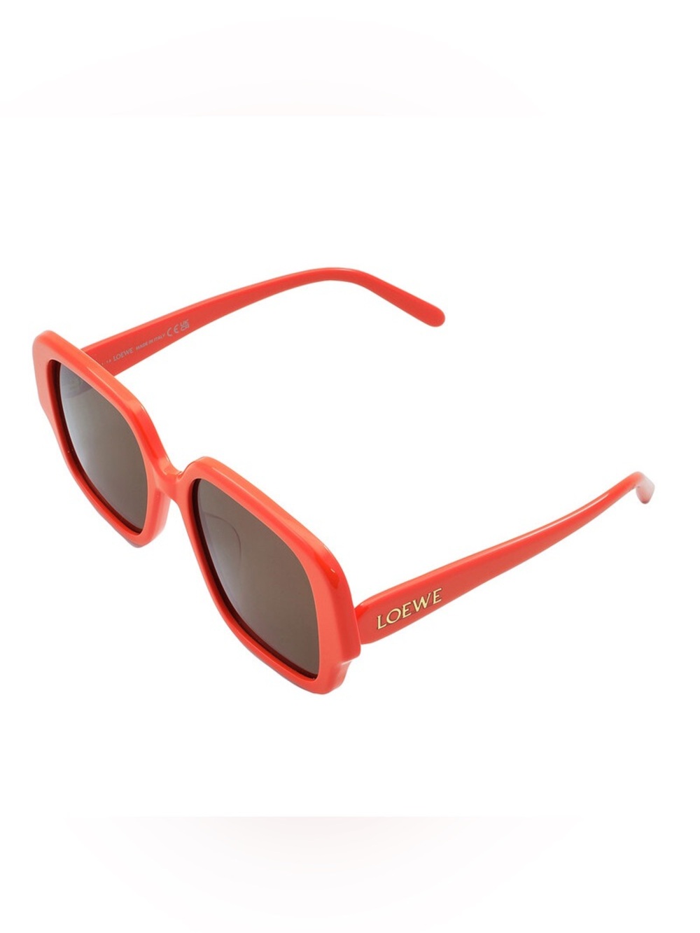 New Loewe LW40134U 42E Orange Square-Frame Sunglasses Brown Lenses Authentic - Picture 5 of 8